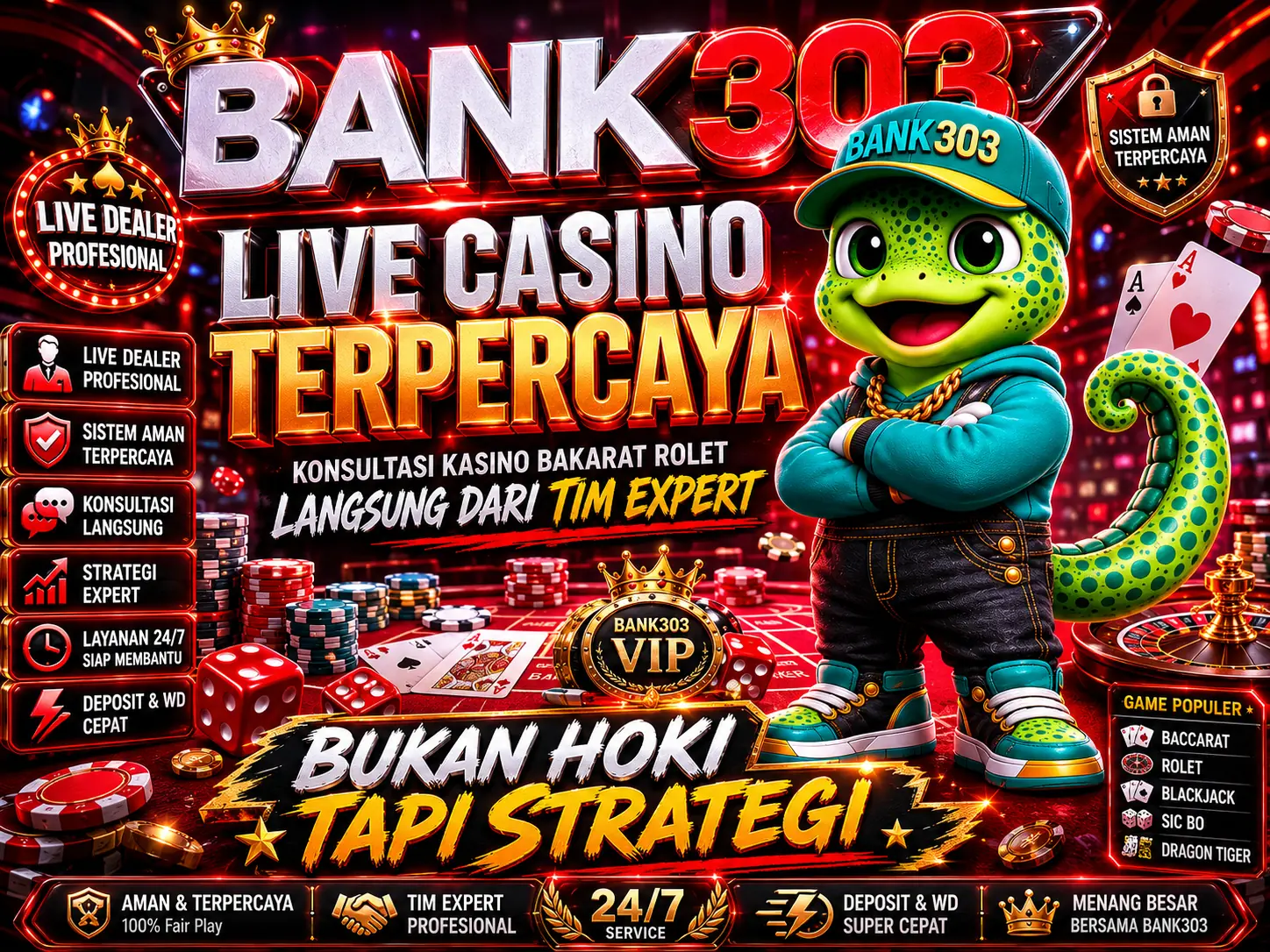 Tim Konsultan Game Live Casino BANK303 Profesional